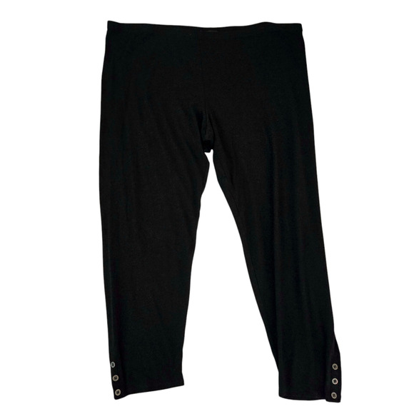 Eileen Fisher Woman Rayon Blend Knit Crop Pull On Pants With Ankle Buttons 3X - Picture 1 of 11